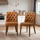 Belmont Cognac Vegan Leather Dining Chair from Ashcroft Furniture - Luna Furniture