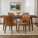 Belmont Cognac Vegan Leather Dining Chair from Ashcroft Furniture - Luna Furniture