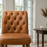 Belmont Cognac Vegan Leather Dining Chair from Ashcroft Furniture - Luna Furniture
