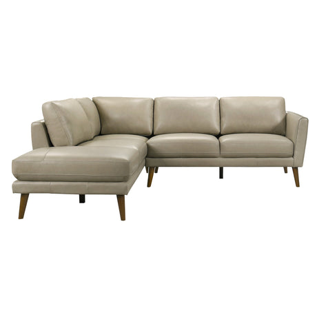 Benson Beige Genuine Leather LAF Chaise Sectional from Ashcroft Furniture - Luna Furniture