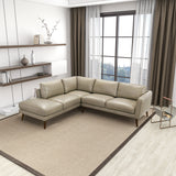 Benson Beige Genuine Leather LAF Chaise Sectional from Ashcroft Furniture - Luna Furniture