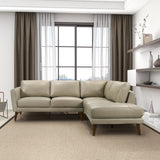 Benson Beige Leather RAF Chaise Sectional from Ashcroft Furniture - Luna Furniture