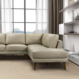 Benson Beige Leather RAF Chaise Sectional from Ashcroft Furniture - Luna Furniture