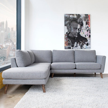 Benson Gray Fabric LAF Chaise Sectional from Ashcroft Furniture - Luna Furniture
