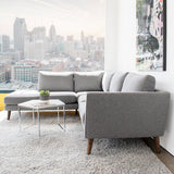 Benson Gray Fabric LAF Chaise Sectional from Ashcroft Furniture - Luna Furniture