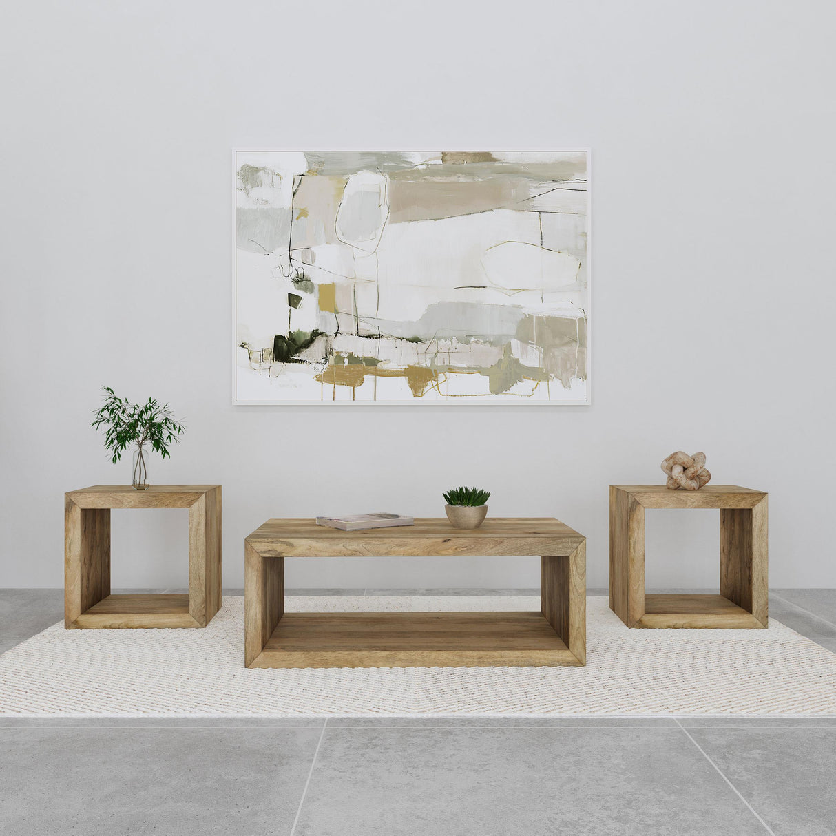 Benton Natural 3-Piece Solid Mango Coffee and End Table Set from Coaster - Luna Furniture