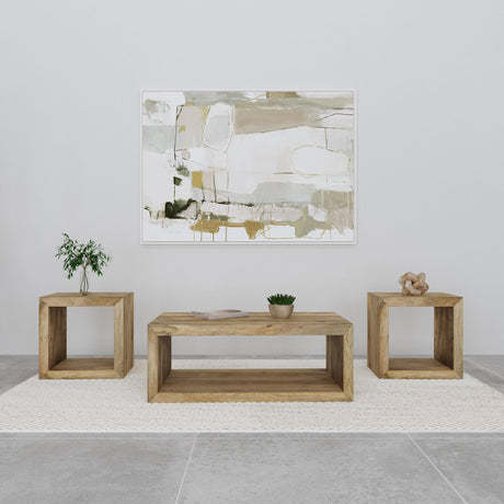 Benton Natural 3-Piece Solid Mango Coffee and End Table Set from Coaster - Luna Furniture