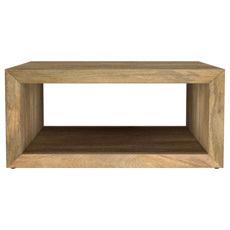 Benton Natural Square Solid Mango Wood Coffee Table from Coaster - Luna Furniture