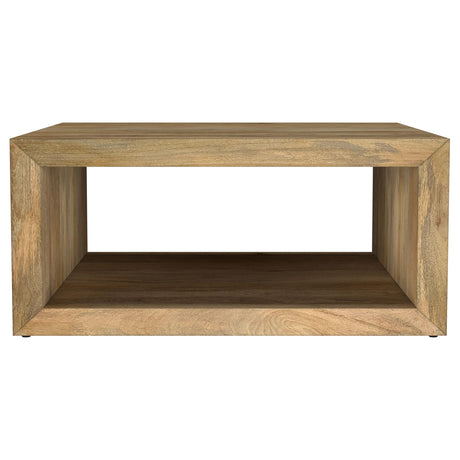 Benton Natural Square Solid Mango Wood Coffee Table from Coaster - Luna Furniture