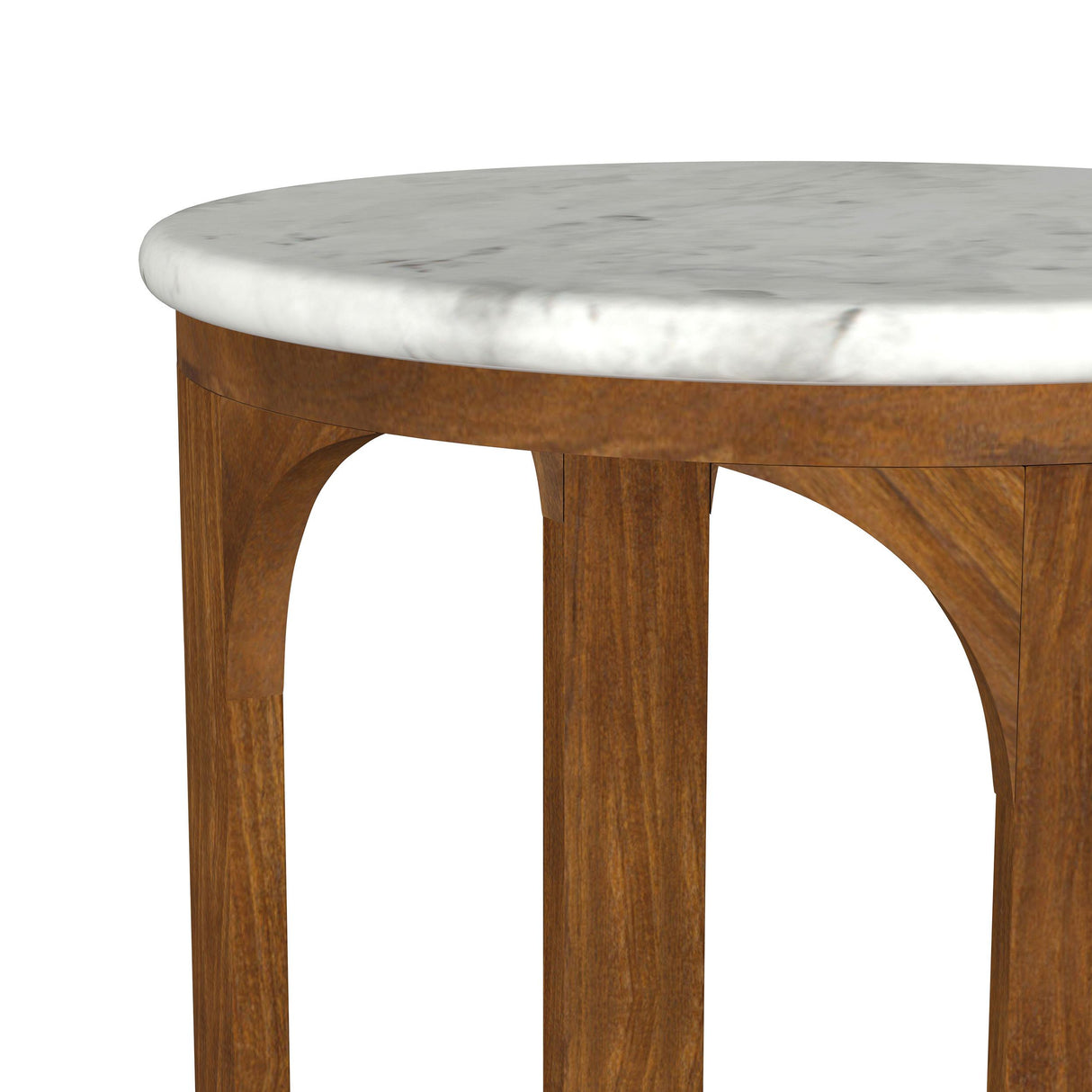 Berkeley White and Brown Round Marble Top Side Table from Coaster - Luna Furniture