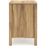 Bermacy Full Platform Bed with Dresser and Nightstand in Light Brown from Ashley - Luna Furniture