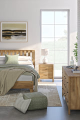 Bermacy Queen Platform Bed with Dresser and 2 Nightstands in Light Brown from Ashley - Luna Furniture