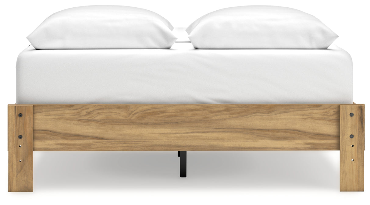 Bermacy Queen Platform Bed with Dresser and 2 Nightstands in Light Brown from Ashley - Luna Furniture
