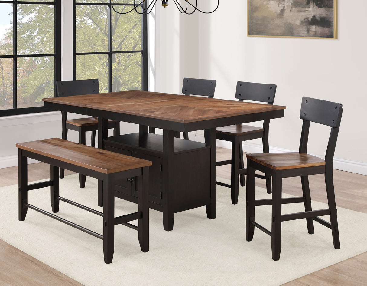 Bermuda Black/Dark Acacia Counter Height Dining Set from Steve Silver - Luna Furniture