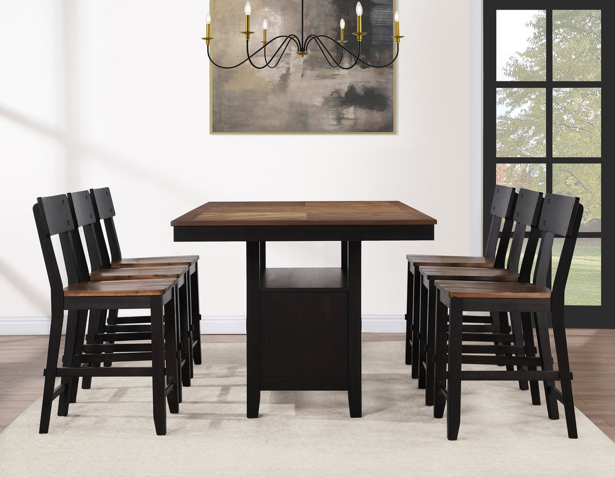Bermuda Black/Dark Acacia Counter Height Dining Set from Steve Silver - Luna Furniture