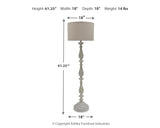 Bernadate 3-Piece Floor Lamp with 2 Table Lamps Set in Whitewash from Ashley - Luna Furniture