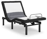 Best Base with Lumbar and Audio Charcoal Gray Twin XL Adjustable Base from Ashley - Luna Furniture