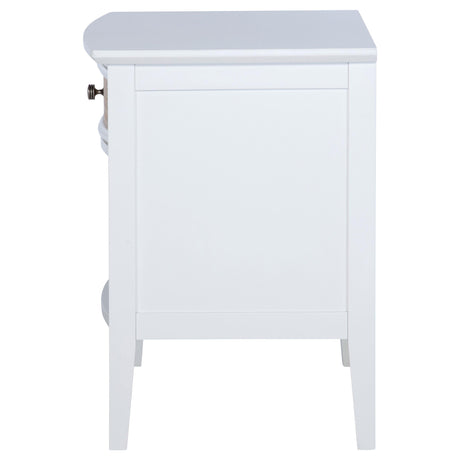Bexhill White 1-Drawer Nightstand from Coaster - Luna Furniture