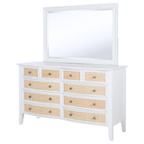 Bexhill White 10-Drawer Dresser and Mirror from Coaster - Luna Furniture
