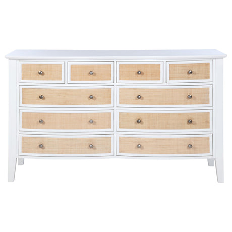 Bexhill White 10-Drawer Dresser from Coaster - Luna Furniture
