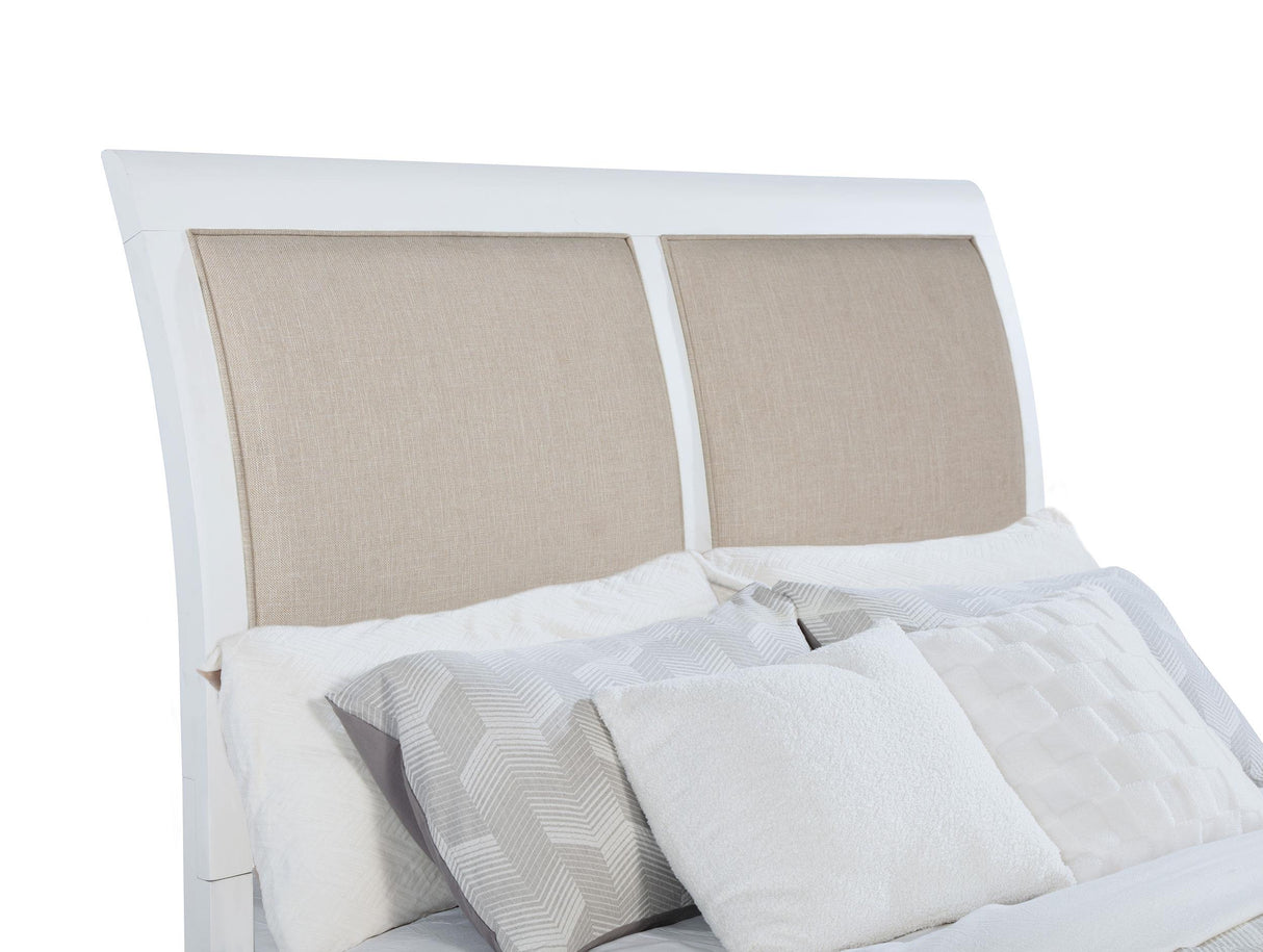 Bexhill White 56-inch Upholstered Eastern King Panel Bed from Coaster - Luna Furniture