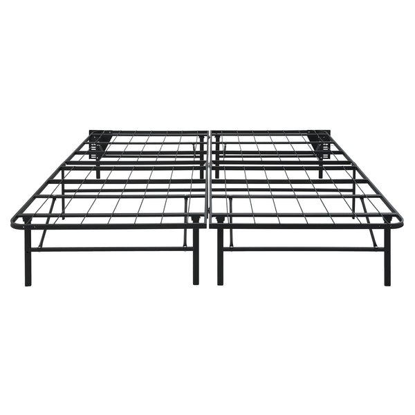 Elevated Black Eastern King Foldable Metal Platform Bed Frame, Toolless