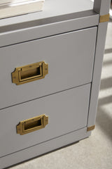 Bradley 2-Drawer Nightstand in Dove Gray, Brushed Gold from Essentials For Living - Luna Furniture