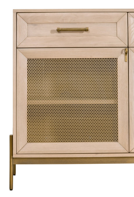 Dwell Media Sideboard in Light Honey Oak, Brushed Gold from Essentials For Living - Luna Furniture