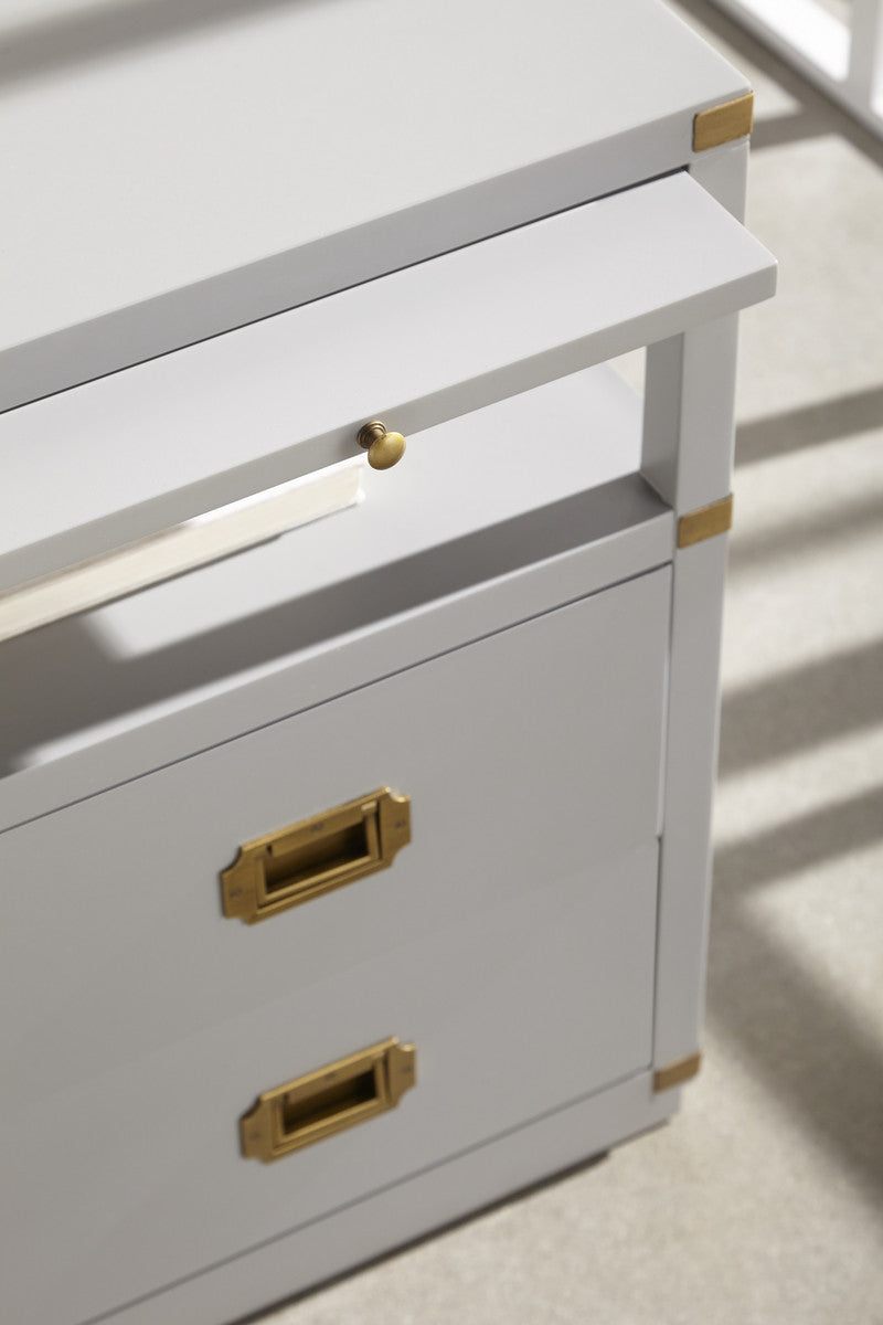 Bradley 2-Drawer Nightstand in Dove Gray, Brushed Gold from Essentials For Living - Luna Furniture