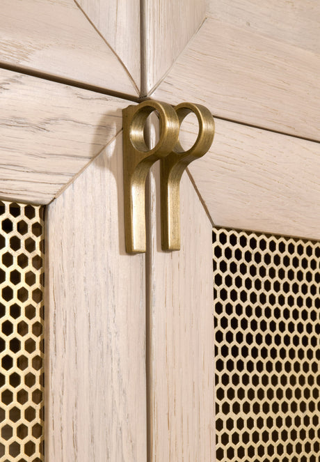 Dwell Media Sideboard in Light Honey Oak, Brushed Gold from Essentials For Living - Luna Furniture