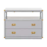 Bradley 2-Drawer Nightstand in Dove Gray, Brushed Gold from Essentials For Living - Luna Furniture