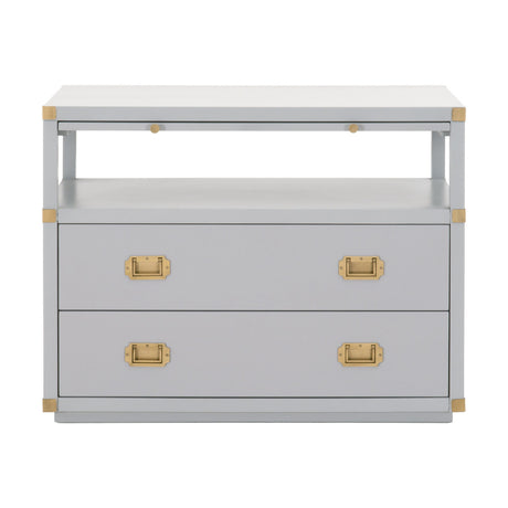 Bradley 2-Drawer Nightstand in Dove Gray, Brushed Gold from Essentials For Living - Luna Furniture