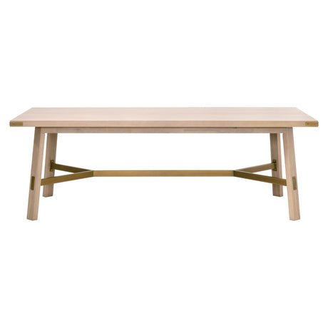 Klein Dining Table in Light Honey Oak, Brushed Gold from Essentials For Living - Luna Furniture