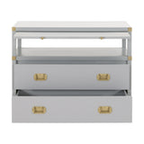 Bradley 2-Drawer Nightstand in Dove Gray, Brushed Gold from Essentials For Living - Luna Furniture