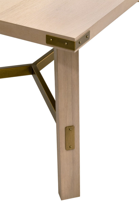 Klein Dining Table in Light Honey Oak, Brushed Gold from Essentials For Living - Luna Furniture