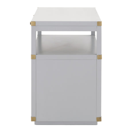 Bradley 2-Drawer Nightstand in Dove Gray, Brushed Gold from Essentials For Living - Luna Furniture