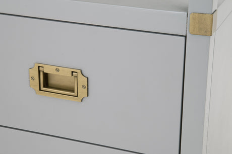 Bradley 2-Drawer Nightstand in Dove Gray, Brushed Gold from Essentials For Living - Luna Furniture