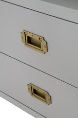 Bradley 2-Drawer Nightstand in Dove Gray, Brushed Gold from Essentials For Living - Luna Furniture