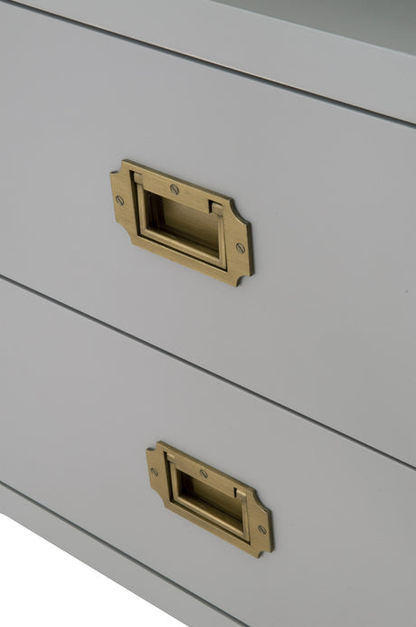 Bradley 2-Drawer Nightstand in Dove Gray, Brushed Gold from Essentials For Living - Luna Furniture