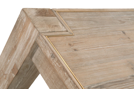 Canal Extension Dining Table in Smoke Gray Pine, Brushed Gold Inlay from Essentials For Living - Luna Furniture