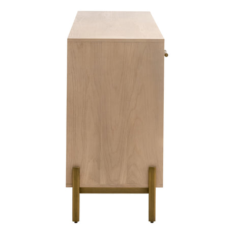 Dwell Media Sideboard in Light Honey Oak, Brushed Gold from Essentials For Living - Luna Furniture