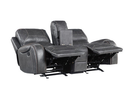 Keily Gray Manual Glider Reclining Loveseat from Steve Silver - Luna Furniture