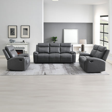 Gaston Gray 3-Piece Reclining Living Room Set from Steve Silver - Luna Furniture