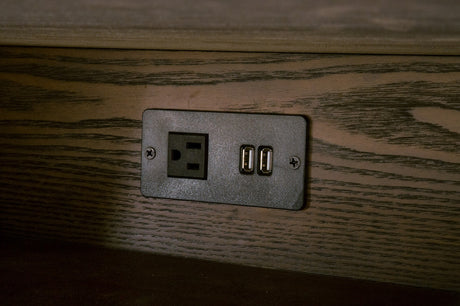 Cambria 2-Drawer Nightstand in Dutch Brown Oak, Bianco Marble, Aged Brass from Essentials For Living - Luna Furniture