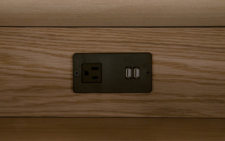 Cambria 2-Drawer Nightstand in Natural Oak, Bianco Marble, Aged Brass from Essentials For Living - Luna Furniture