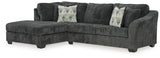 Biddeford 2-Piece Sectional with Ottoman in Shadow from Ashley - Luna Furniture