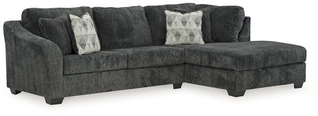 Biddeford 2-Piece Sectional with Ottoman in Shadow from Ashley - Luna Furniture