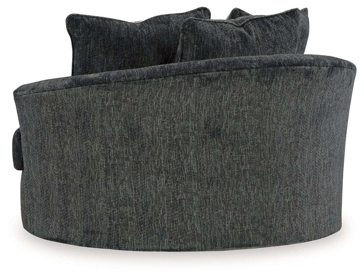 Biddeford Shadow 2-Piece Sectional and Oversized Swivel Accent Chair from Ashley - Luna Furniture