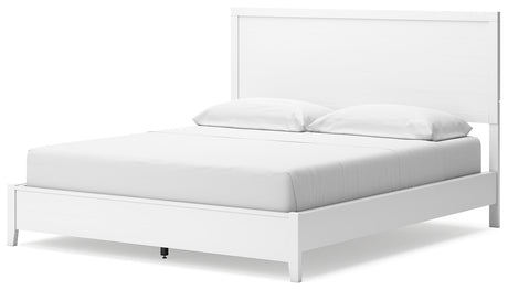Binterglen California King Panel Bed with 2 Nightstands in White from Ashley - Luna Furniture