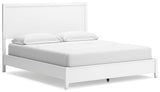 Binterglen California King Panel Bed with Mirrored Dresser and 2 Nightstands in White from Ashley - Luna Furniture